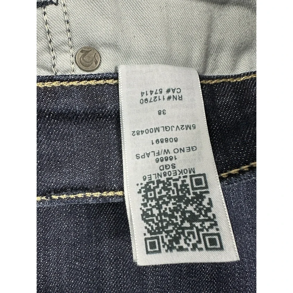 True Religion Geno Dark Wash Straight Flap Pocket Mens Jeans 38x33 5M2VJGLM00482